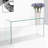 Transparent Glass Console Table Transparent Clear Sofa Table, Modern Bent Console Table Semund-973575380