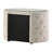 2-Drawer Upholstered Nightstand Bedside Table Ivory