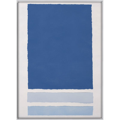 Blue Colorblock 3 Framed Drawing Print Canvas by Kyle Goderwis