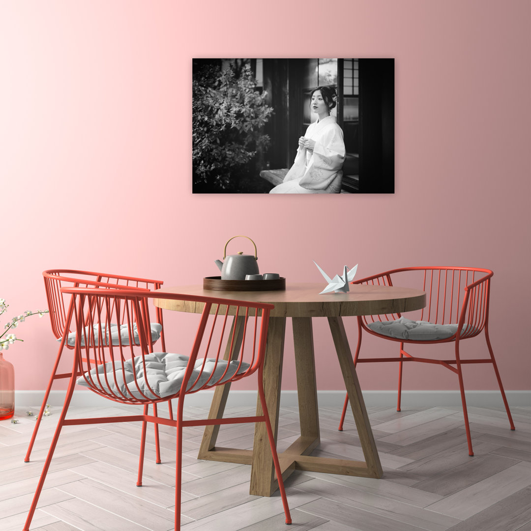 Elegant Kimono Serenity Classic Delicate Elegant Portrait Architecture Wall Art Print