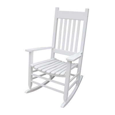 White Wooden Porch Rocker Chair - Outdoor Rocking Chair
