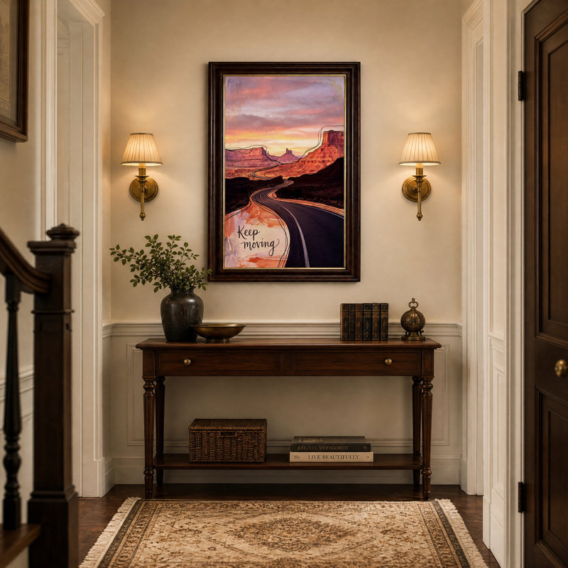 «Winding Desert Road» avec art textuel sur toile Keep Keep, H 24 po x l 16 po