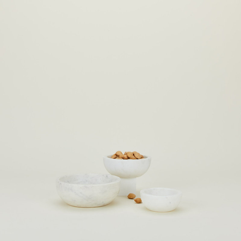Simple Marble Decorative Bowl, 2" H x 5" W x 5" D, White