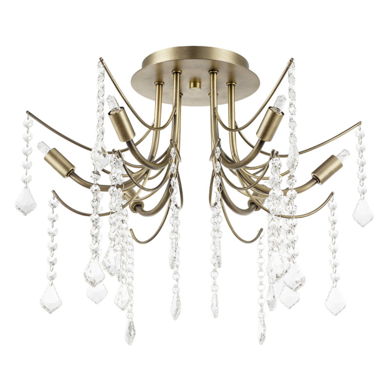 Semi Flush Mount, Antique Brass