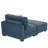 Bentura Oversized Upholstered Navy Corduroy Modular Chaise Lounge with Armrests & Throw Pillows-257373544-207004697