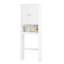 Meuble de rangement au-dessus des toilettes, tablette de salle de bain en bois blanc avec cloison amovible, panneau de rangement ajustable