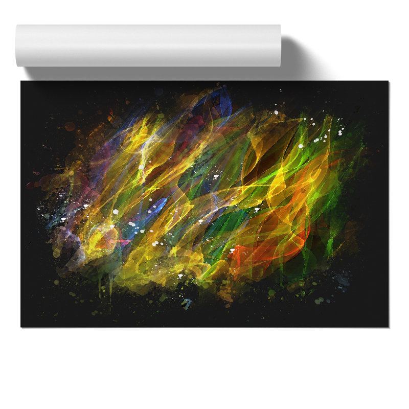 Rainbow Smoke Vol Paint Splash - Frameless Print, 59cm H x 84cm W x 0.1cm D
