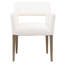 Booker White Cotton Upholstered Performance Fabric Dining Arm Chair