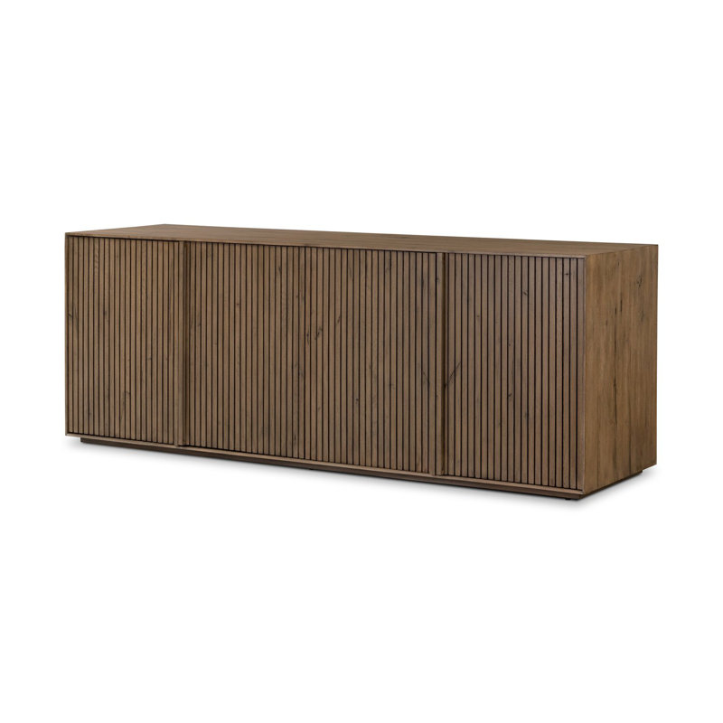 Leo 82'' W Solid Wood Sideboard, Rustic Gray