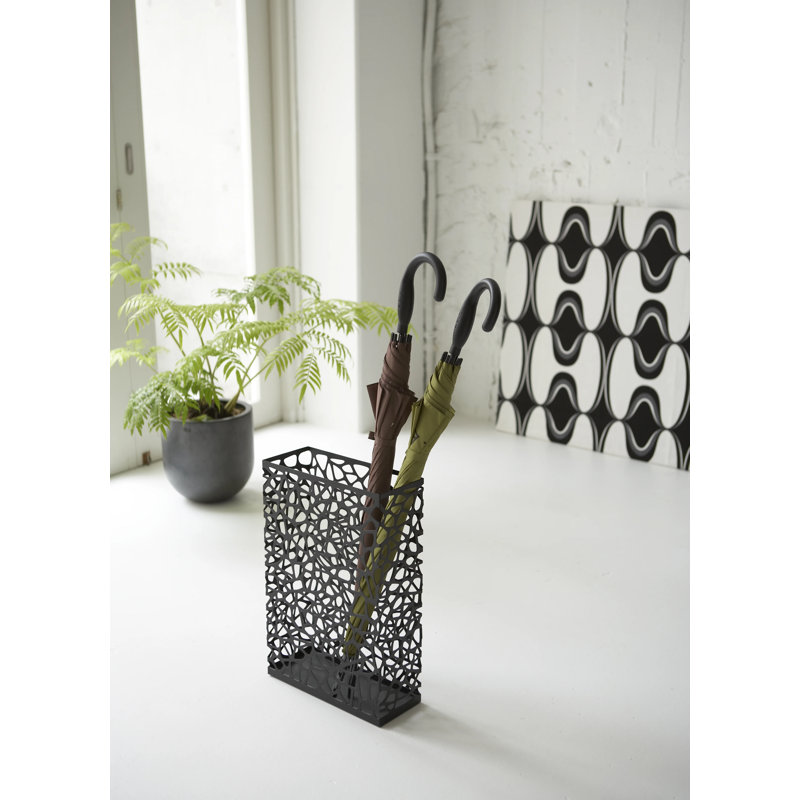 Asla Freestanding Umbrella Stand, Black, 18.3" H x 7.5" W x 7.5" D, Round
