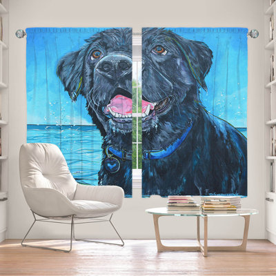 Ensemble de rideaux en polyester 2 pièces Labrador Water