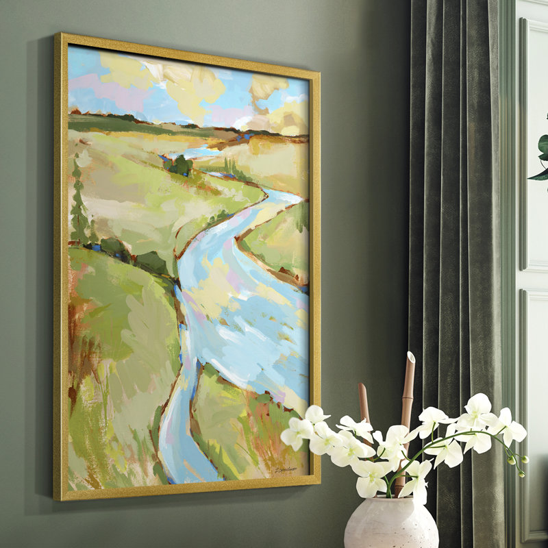 Reproduction encadrée Upriver II - bois massif, H 28 po x l 22 po