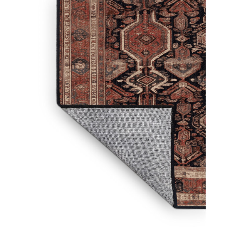 Tapis brun lavable à la machine, Carré 7 pi