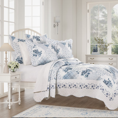 BUNGALOW - ENSEMBLE DE COUETTE 3 PIÈCES BLEU KING/CAL KING