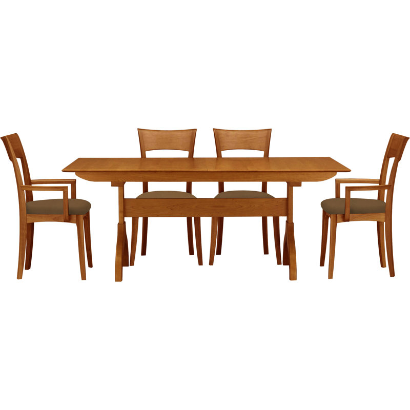 Sarah 5 - Piece Dining Set, Autumn Cherry, Coffee Leather