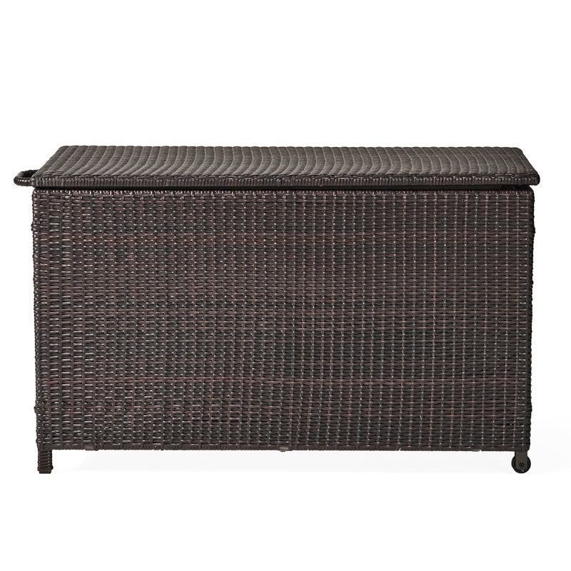 Brown Hamper For Gardening Tools, Pool And Patio Cushions - Aluminum Frame Storage Box Outdoor , Tools & Multi