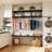 59-Inch Clothes Rack with Top Shelf, 2 Tiers Wall Mounted Shelves with Hanging Rod for Laundry Room-1921749082-1918087231
