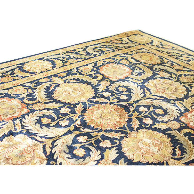 High-Quality Hand-Knotted Navy Area Rug