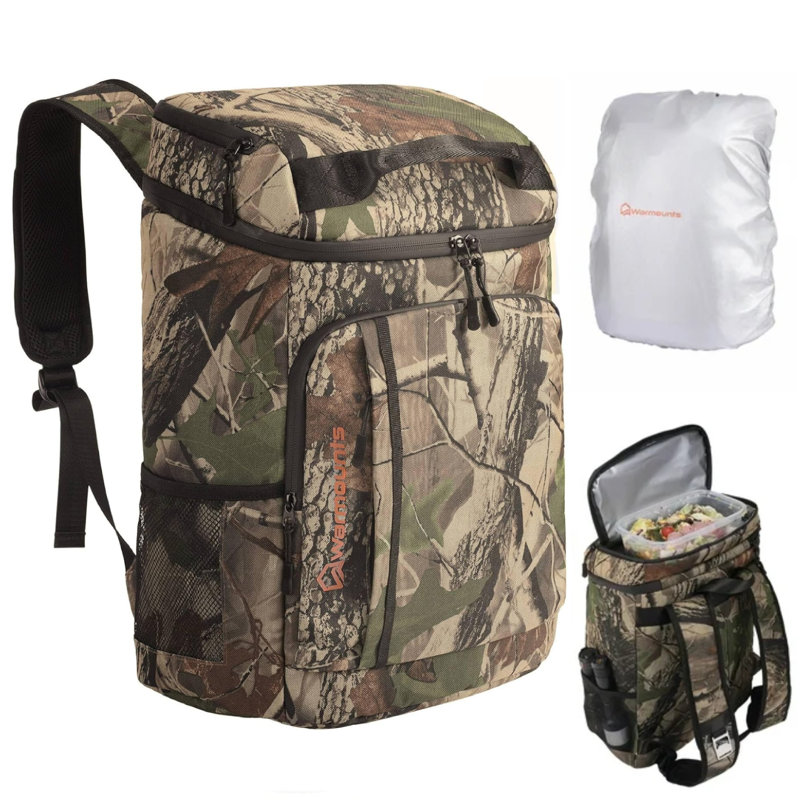 Sac à dos souple pour glacière pliable avec sac isolant et sac étanche, Brun clair