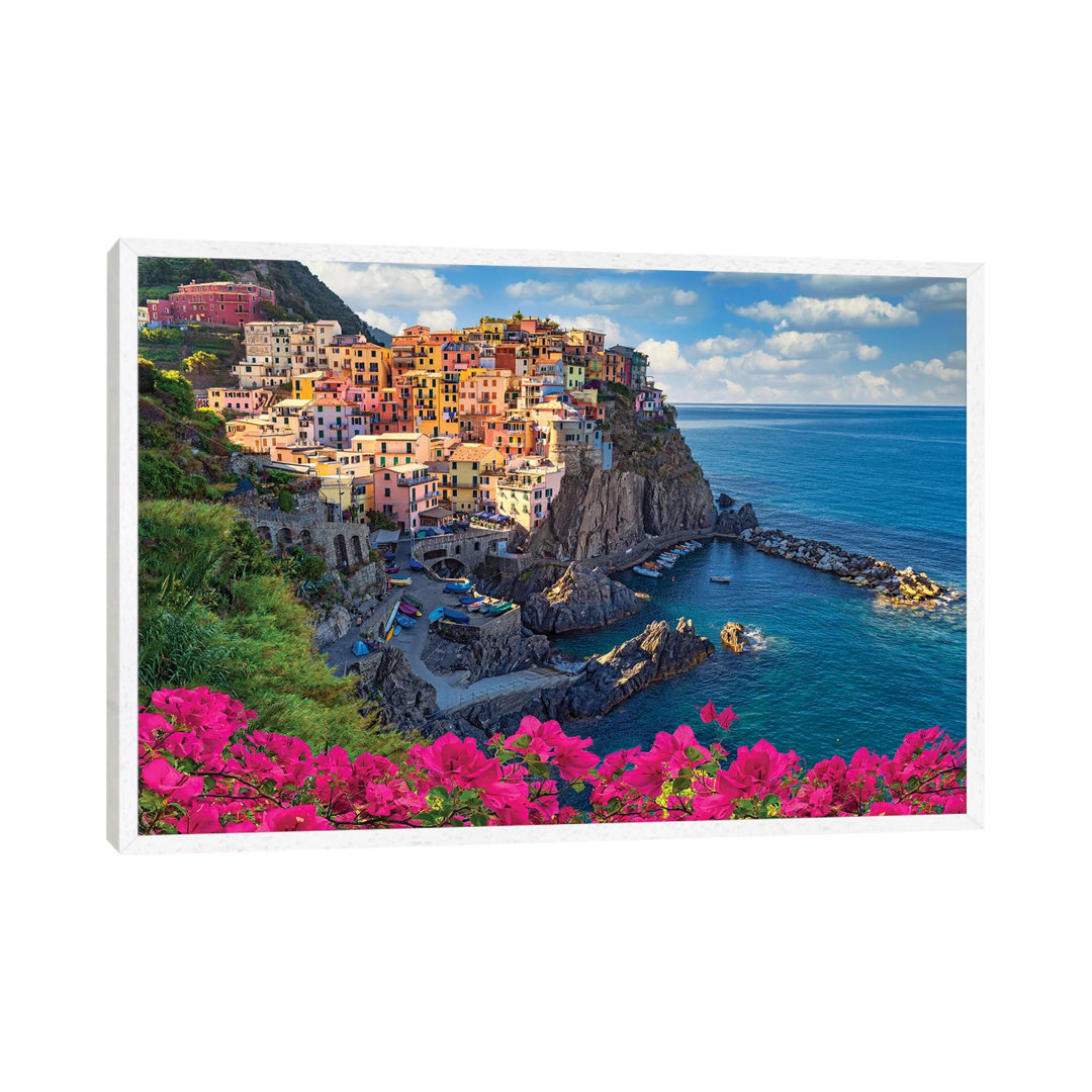 Bougainvillea In Manarola Cinque Terre Italy by Susanne Kremer - Print on Canvas