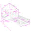 Lit maison avec 2 tiroirs, tablettes, prises et port USB-4216766