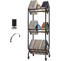 Vinyl Record Storage Holder with Wheels Record Holder Record Holder Storage  Vinyl Record Storage Holder w/Wheels Record Holder High Temperature Baking