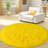 6ft Round Shag Rugs, Soft Non-slip Fluffy Rug for Bedroom, Living Room, Teen Rooms Home Decor, Bright Yellow-560752770-555472332