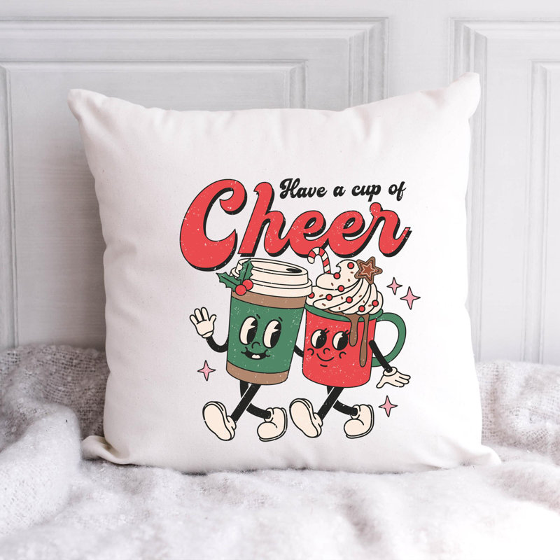 Christmas_Distressed_6 Reversible Throw Pillow, 16" x 16"