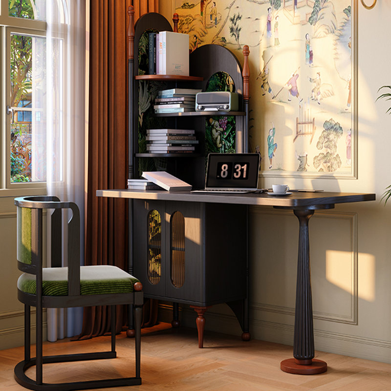 Bureau en coin 56,30 po, H 66,93 po x l 56,3 po x P 20,08 po