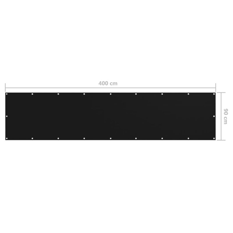 Figy 0.9m x 4m Rectangular Shade Sail, Black