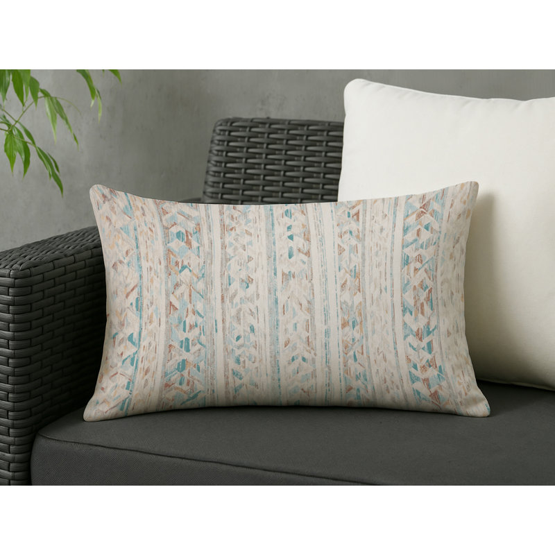 Coussin décoratif intérieur / extérieur gris Modern Modern, Rectangle H 25 po x l 18 po