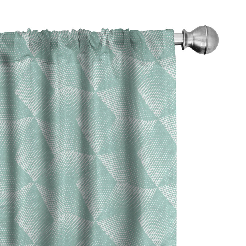 Geometric Semi-Sheer Rod Pocket Curtain Panels, 28" x 63"
