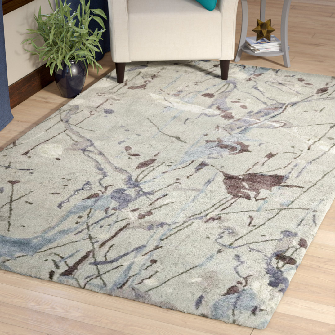 Amier Hand Tufted Wool/Cotton/Viscose Abstract Rug in Gray Wrought Studio™ Rug 
