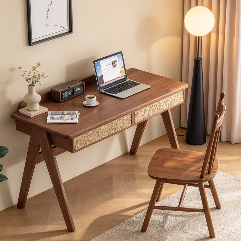 Bureau d'écriture Retro, H 29,52 po x l 47,24 po x P 23,62 po, Brun