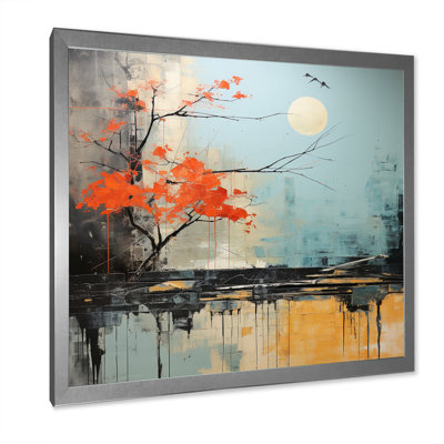 Gris, orange, paysage asiatique II - impression
