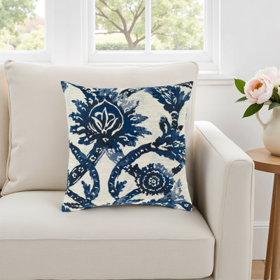 Demariae Floral Polyester, Cotton Reversible Throw Pillow