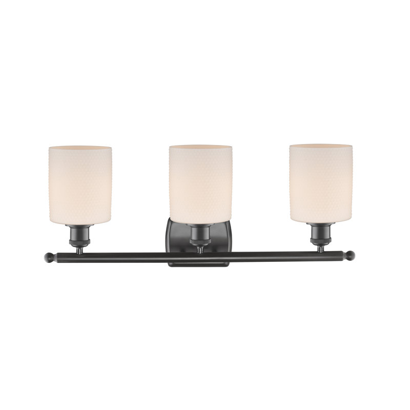 Leilani 3 - Light Dimmable Vanity Light, Matte Black, 6 Watt Vinage LED Bulb, Matte White
