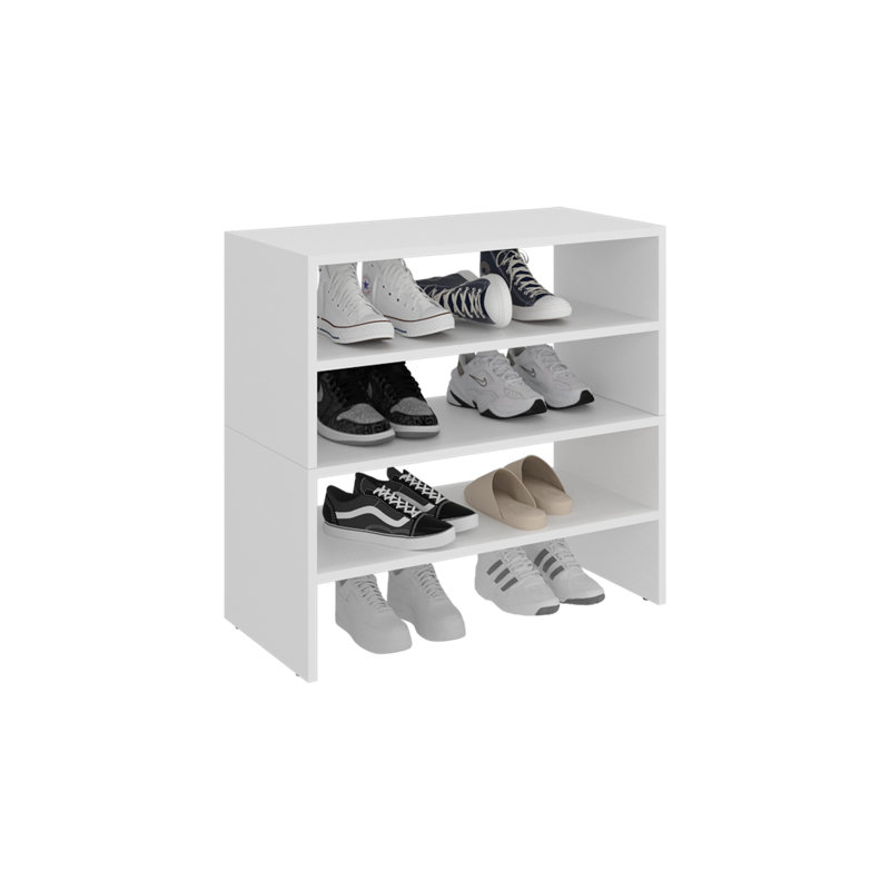Range-chaussures FM avec meubles ouverts FM Furniture Berlin, idéal pour les espaces modernes, Blanc