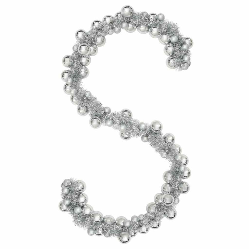 vidaXL Christmas Ball Garland 186 cm Polystyrene, Silver