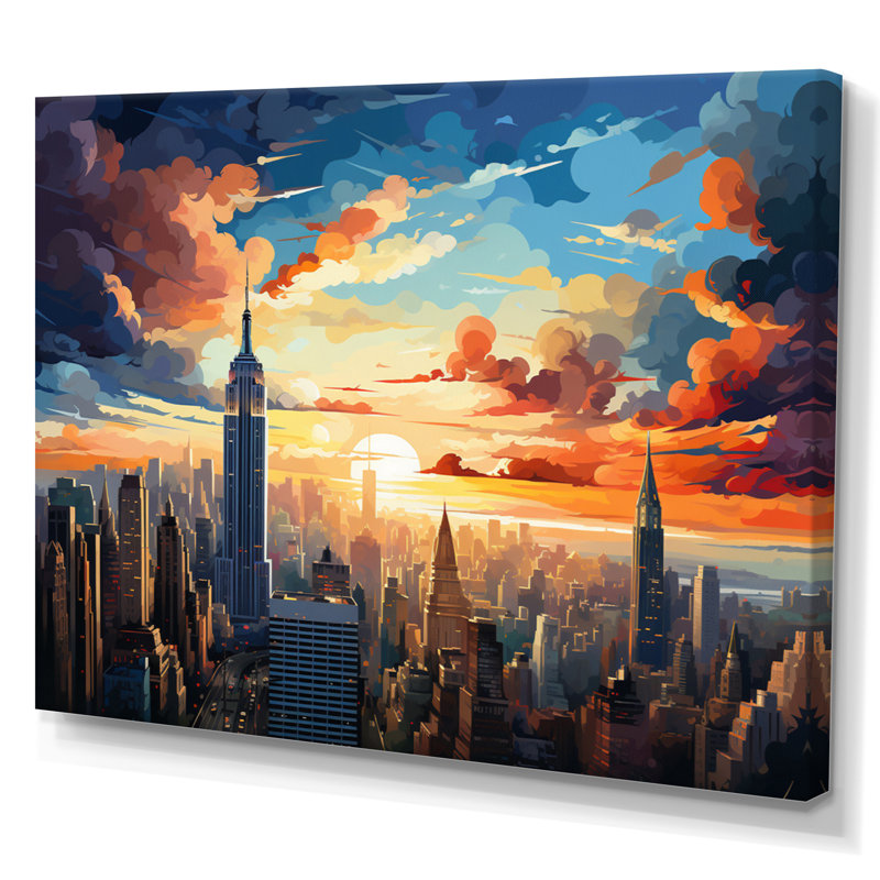Pop Art New York IV, reproduction d'art sur toile, H 16 po x l 32 po x P 1 po, Toile tendue