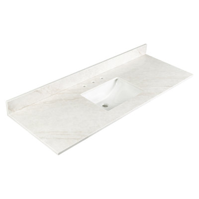 LustreLine Sarena 61 in. x 22 in. Engineered Stone Integrated Single Sink Vanity Top