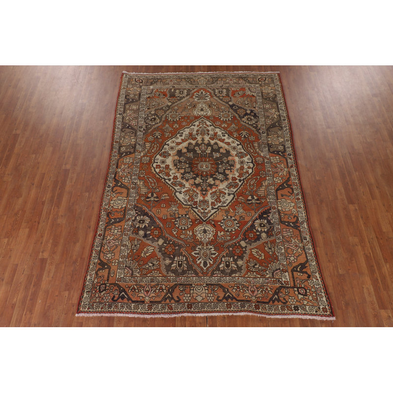 Tapis orange rétro 7 x 7