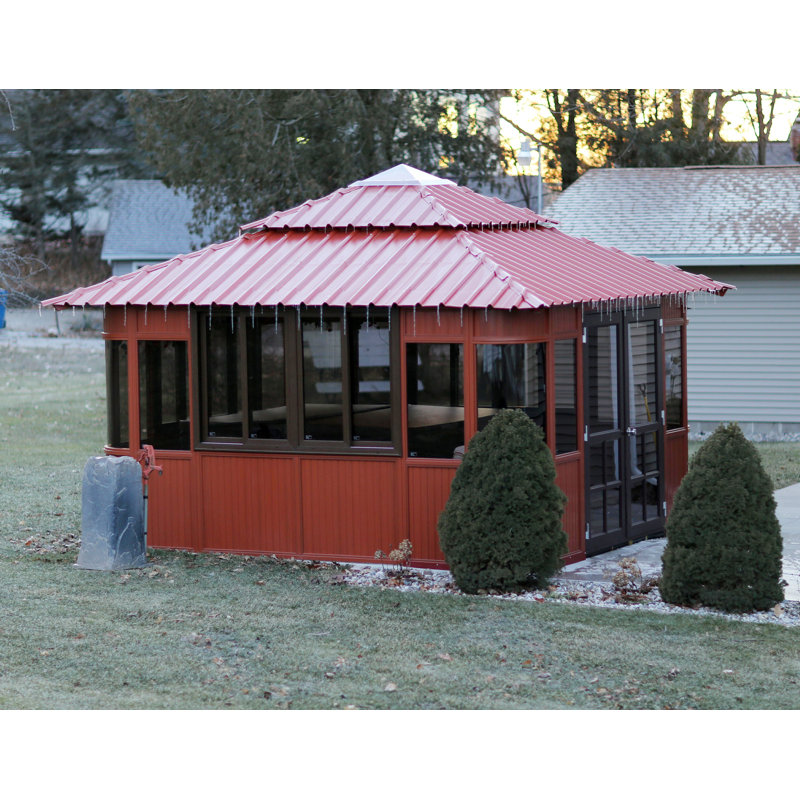 Pavillon de jardin en bois manufacturé l 13,5 pi x P 13,5 pi