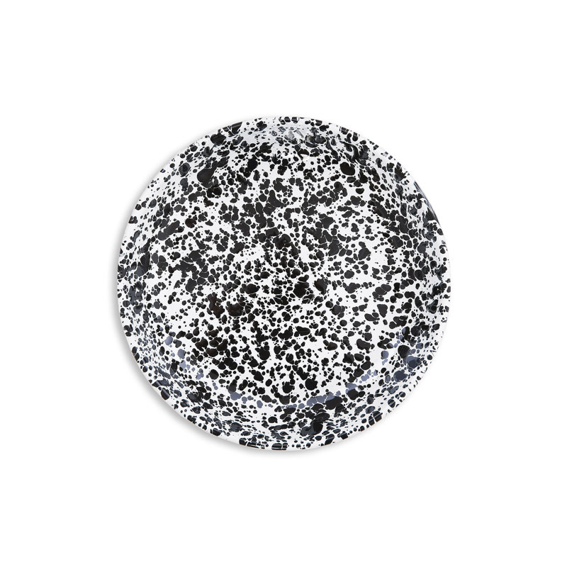 Crow Canyon Enamelware Splatter Pasta Plates, Black
