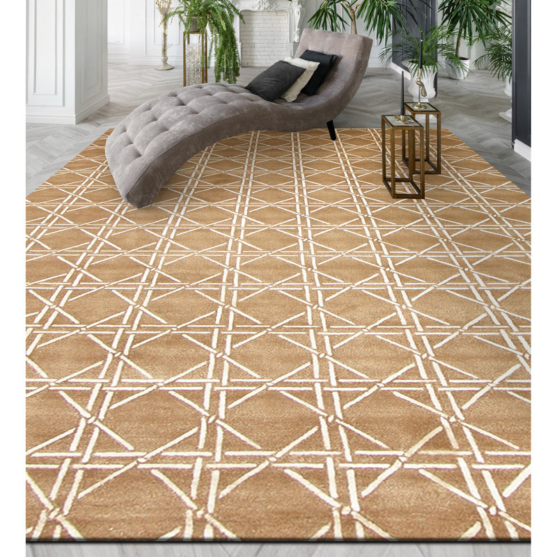 Tapis chameau noué à la main de haute qualité