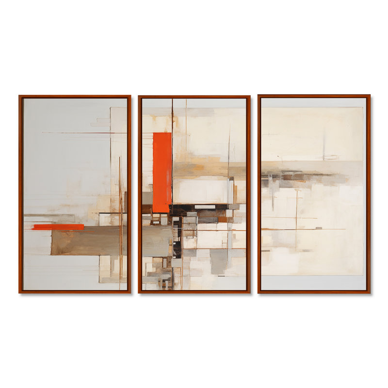 Ensemble d'œuvres d'art mural Ro ro, Cadre flottant brun, H 40 po x l 60 po x P 1 po
