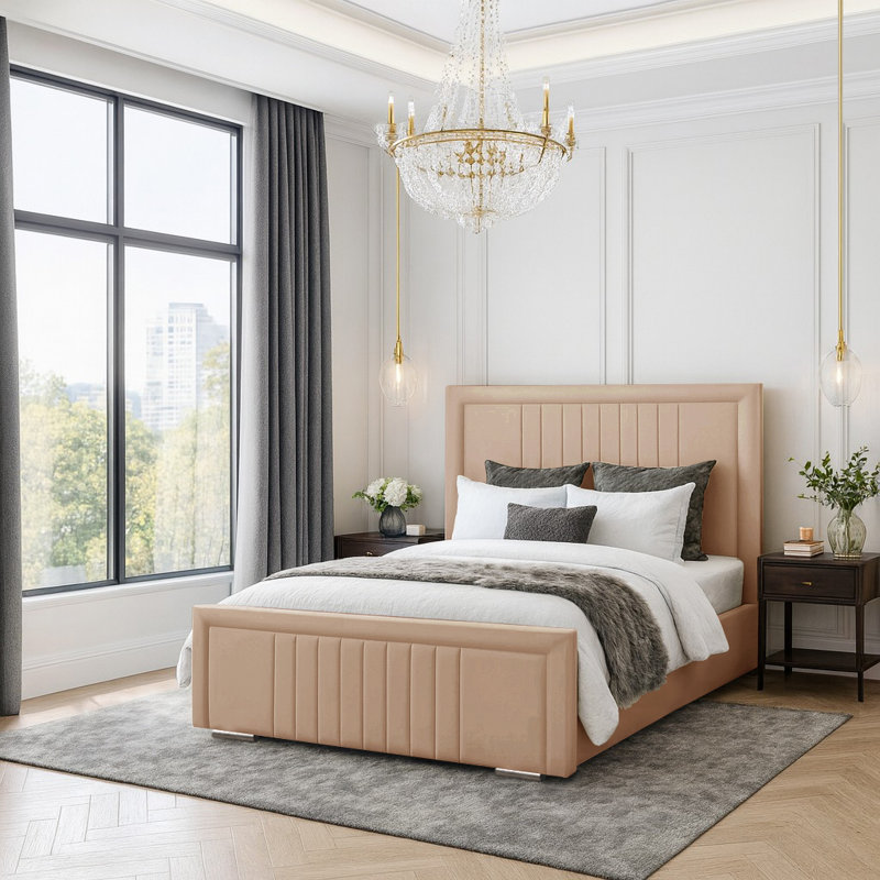 Amandaleigh Upholstered Bed, Double (4'6), Beige