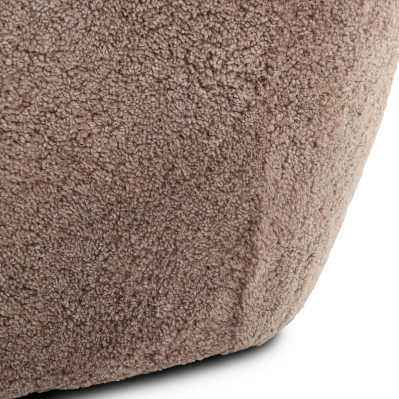 Amelie Wingback Chair, Taupe Shearling