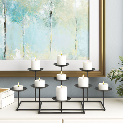 9" Metal Tabletop Candelabra