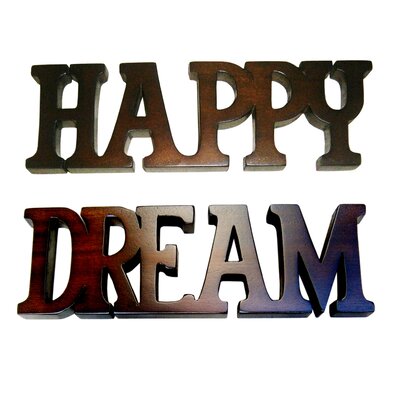 D-Art Collection, Inc. Happy and Dream Wall DÃ©cor -  DA-WD02-BRN